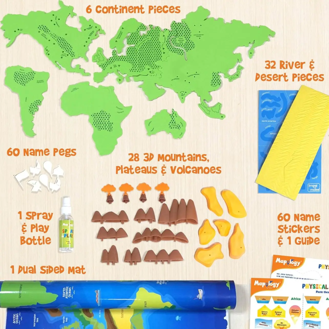 Imagimake Mapology Physical Features of World Map | 3D Puzzle & Construction Toy | Birthday Gift for Girls & Boys Ages 5,6,7,8,9,10,11,12 | DIY Science Kit for Kids view 6