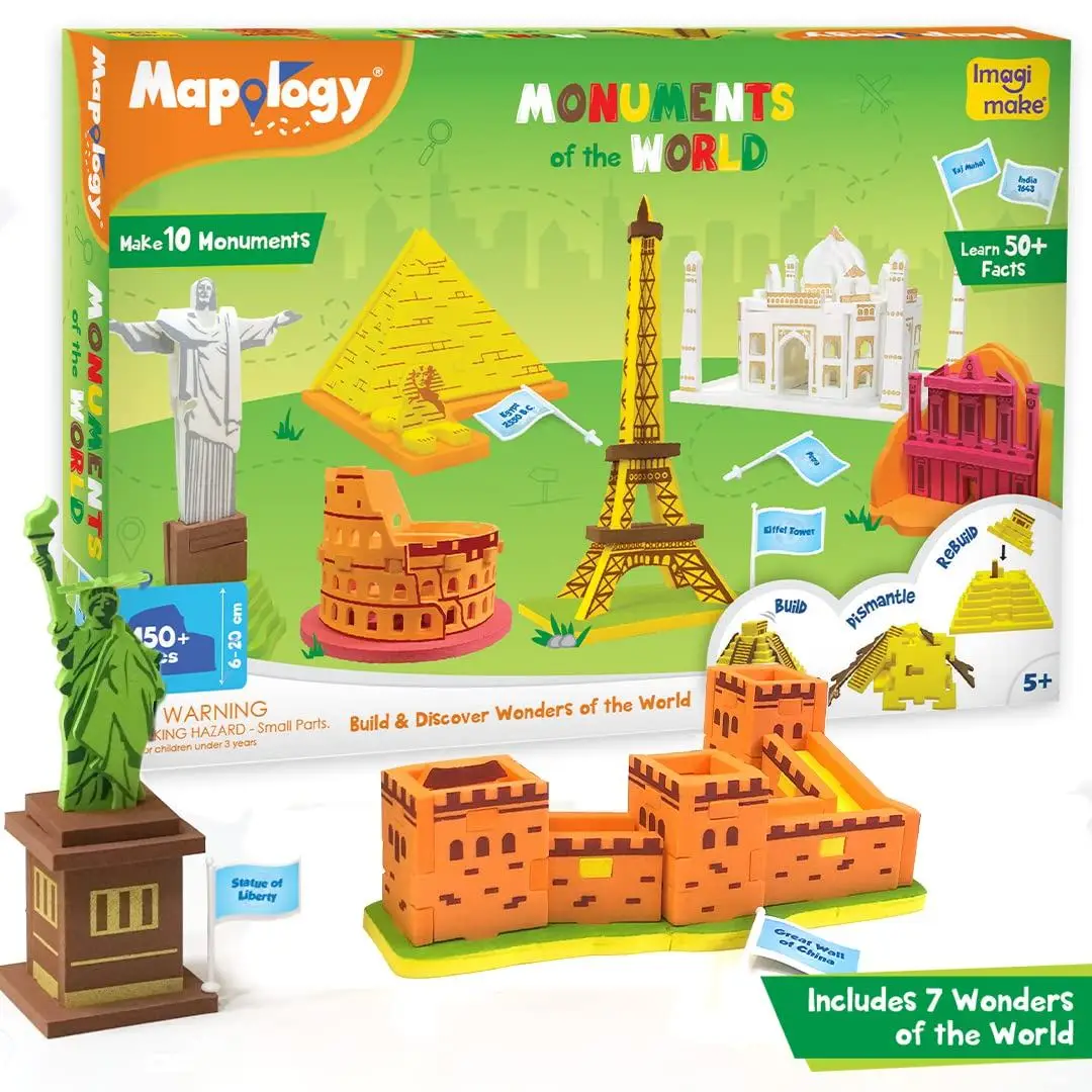 Imagimake Mapology - Monuments of The World Educational Toy and Learning Aid - Puzzles for Kids for Age 5 Years+ view 3