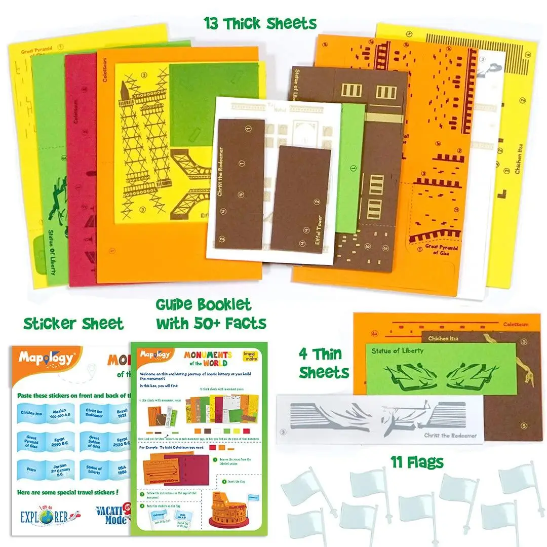Imagimake Mapology - Monuments of The World Educational Toy and Learning Aid - Puzzles for Kids for Age 5 Years+ view 4