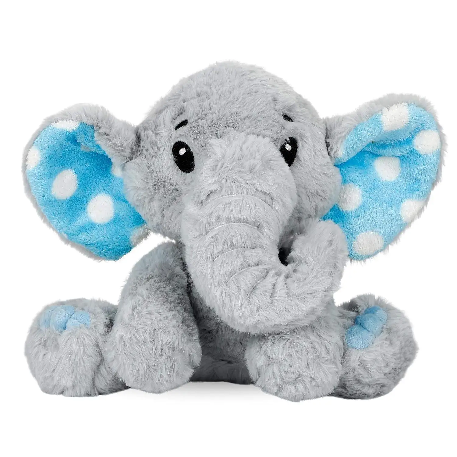 Mirada Enchanting Plush Grey Elephant Soft Toy for Girls/Kids | Charming with Blue Polka Dot Ears | Soft Toys for Kids, Stuffed Animals, Cute Soft Toys, Animal Soft Toys, Cuddle Toy, Baby Gift | 25cm view 5