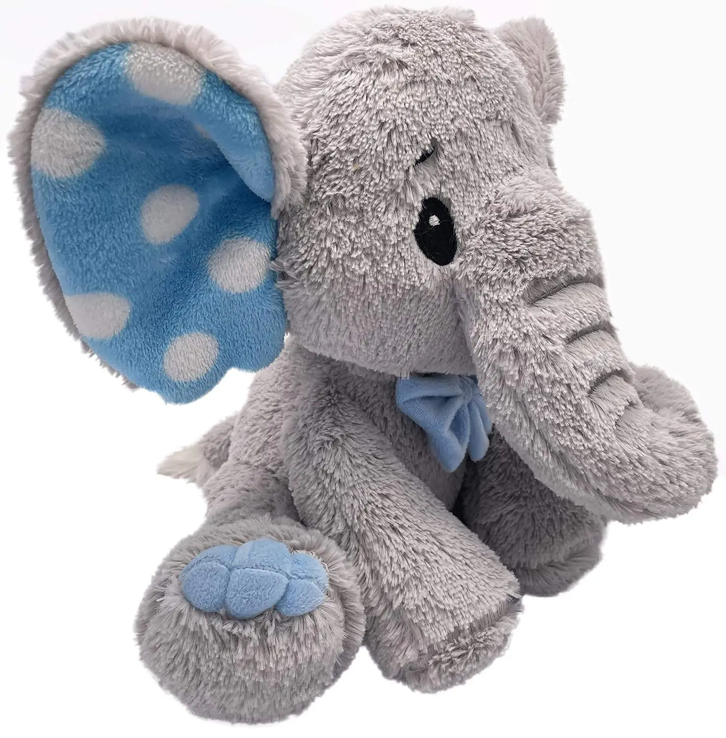 Mirada Enchanting Plush Grey Elephant Soft Toy for Girls/Kids | Charming with Blue Polka Dot Ears | Soft Toys for Kids, Stuffed Animals, Cute Soft Toys, Animal Soft Toys, Cuddle Toy, Baby Gift | 25cm view 6