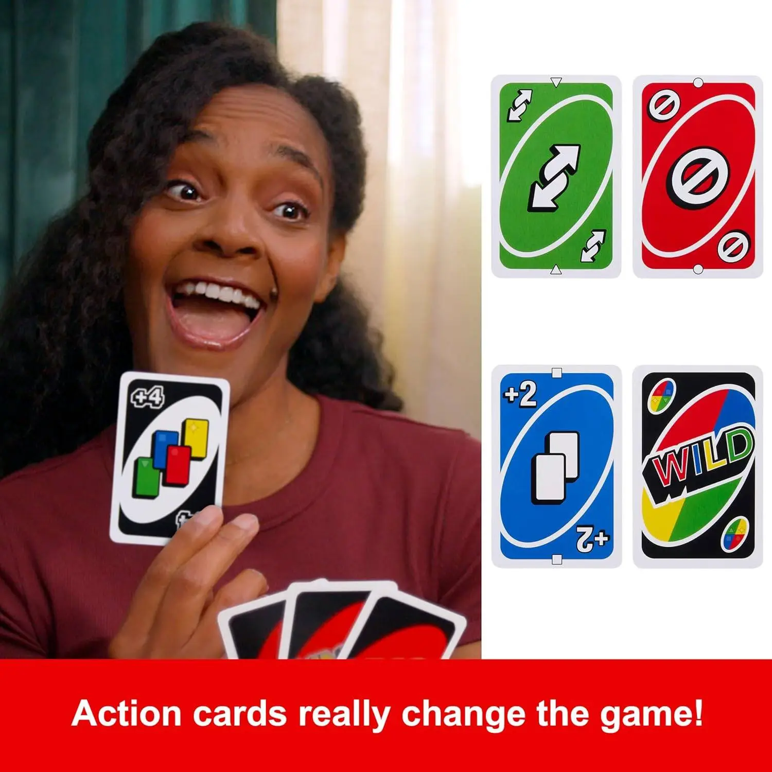 Mattel Uno Playing Card Game for 7 Yrs and Above for Adult,Set of 112 Cards, Multicolor view 4