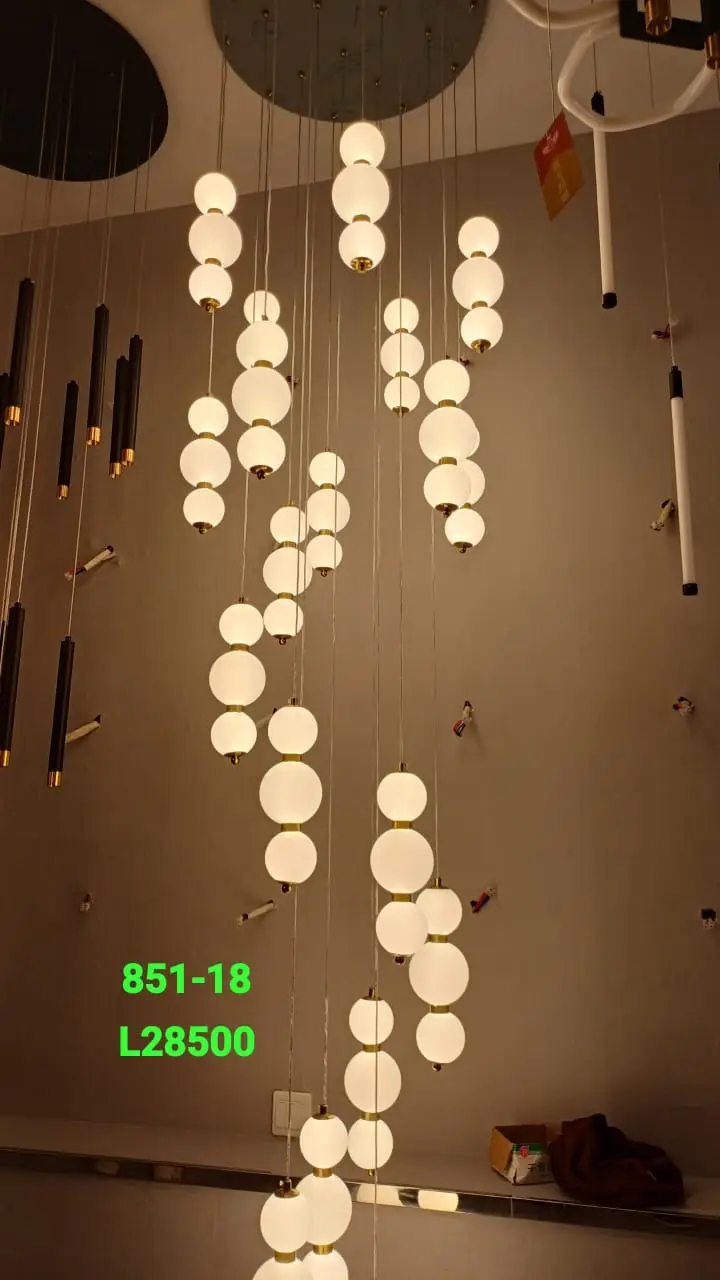 Vertical Globe Chandelier 851-18 view 2