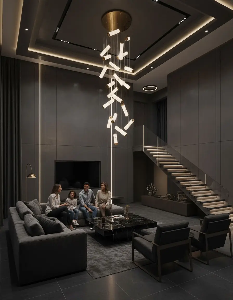 Cylinder Cascade Chandelier - 8978/22