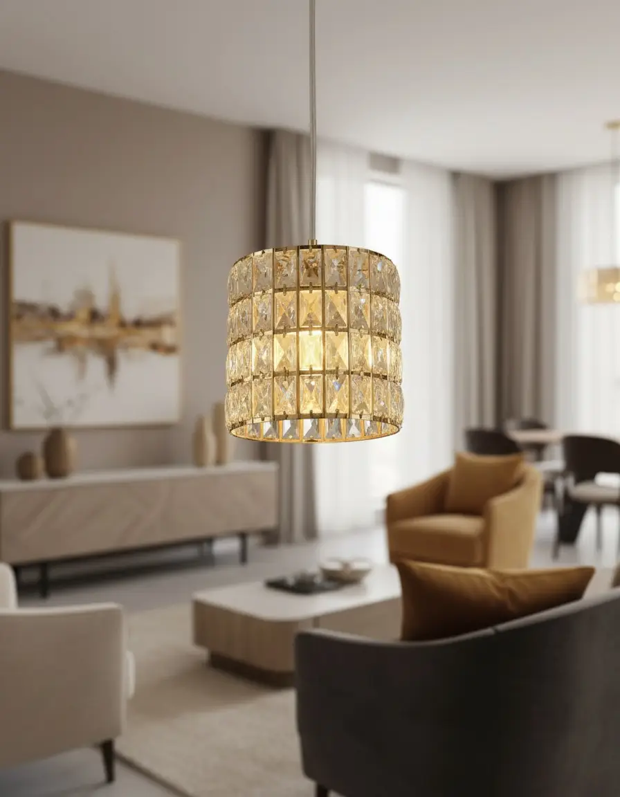 Crystal Diamond Pendant Light - 071-1