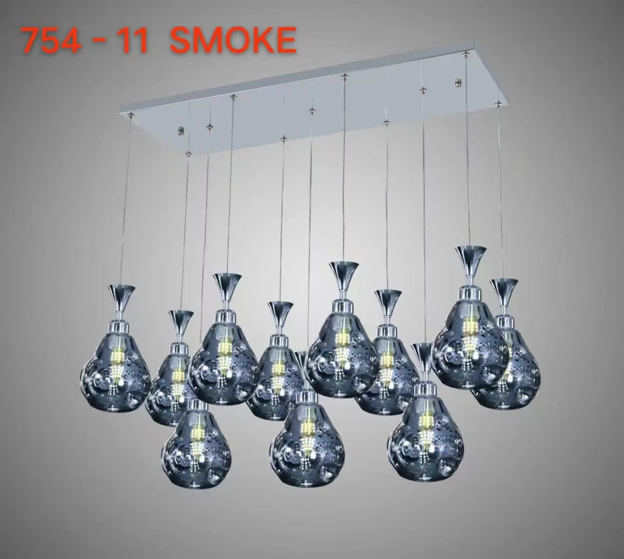 Smoke Pendant Light - 754-11 Smoke view 2