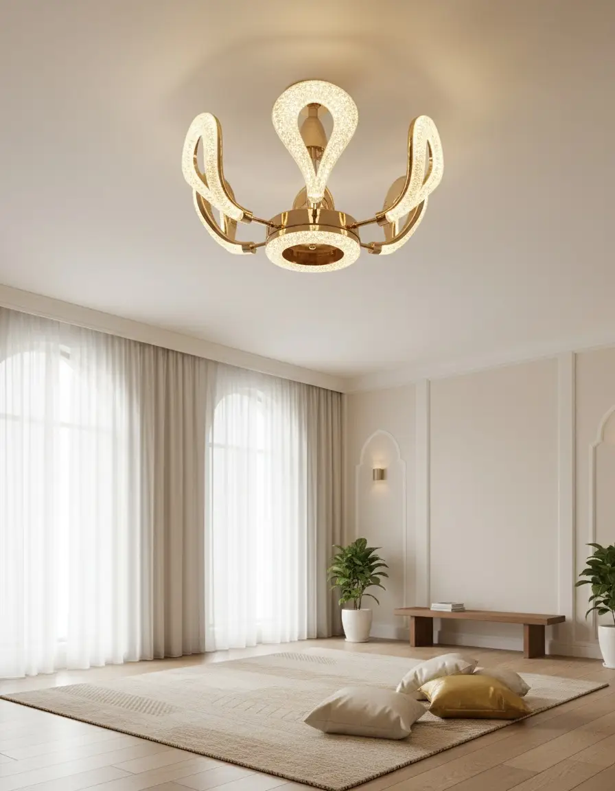 Golden Loop Chandelier - 6018-8+1