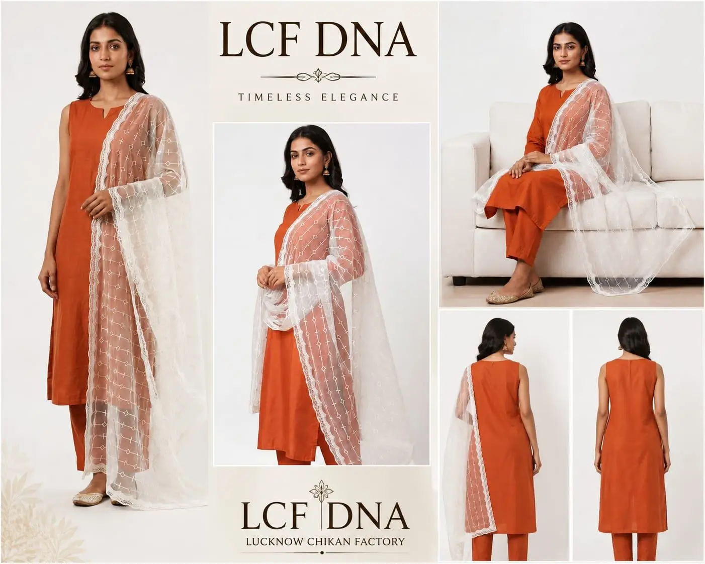 Chikan Dupatta view 3