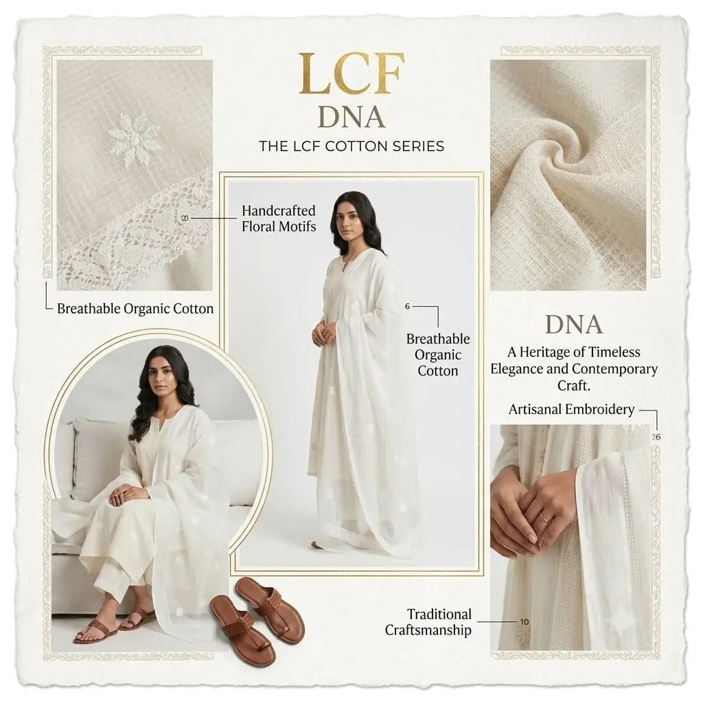 LCF CHIKAN EMBROIDERY DUPATT A view 3