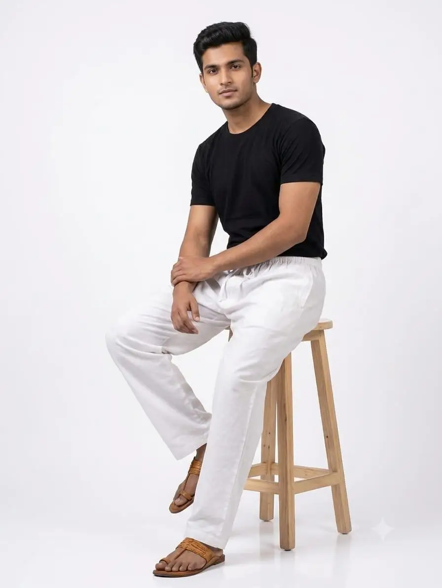 LCF MENS COTTON PANT - WHITE view 3