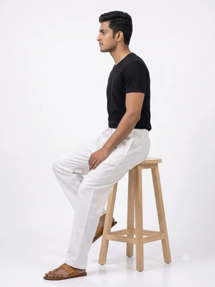 LCF MENS COTTON PANT - WHITE view 4