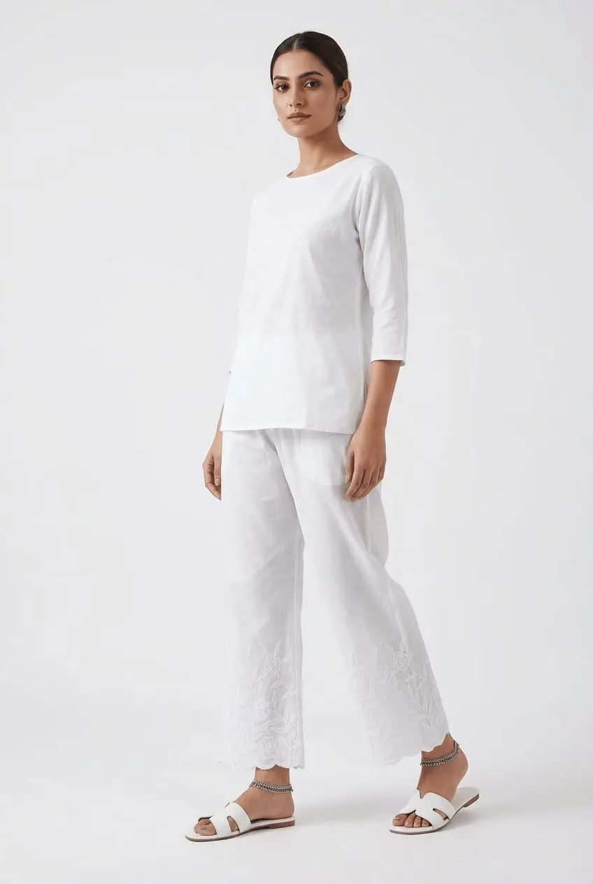 LCF  MAL  COTTON PLAZO FREE SIZE - WHITE view 2