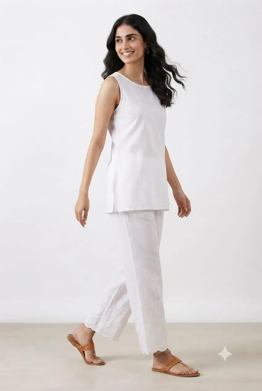 LCF  MAL  COTTON PLAZO FREE SIZE - WHITE view 3