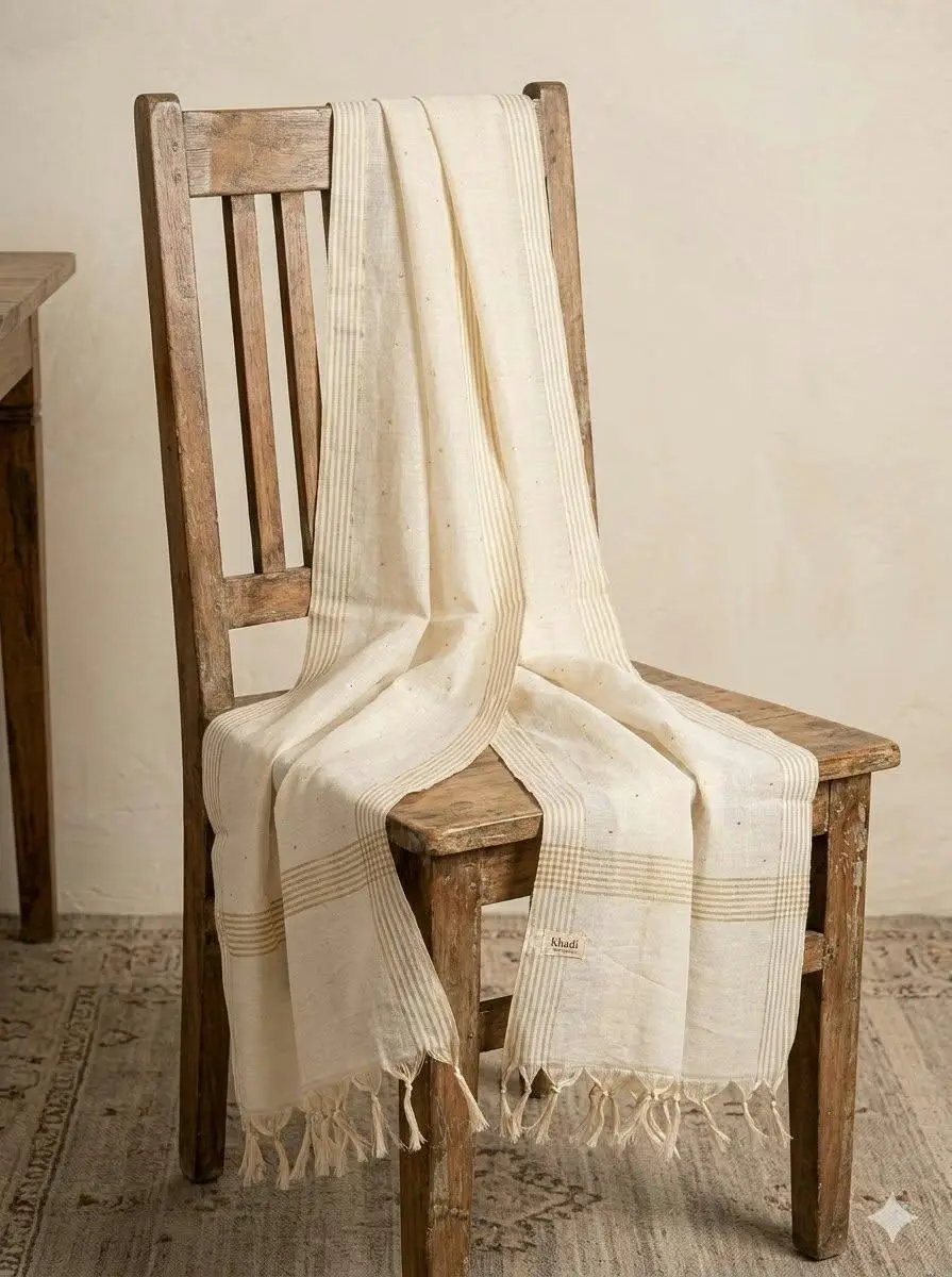 LCF CHIKAN TISUUE DUPATTA WITH MUKESH WORK - OFF WHITE view 2