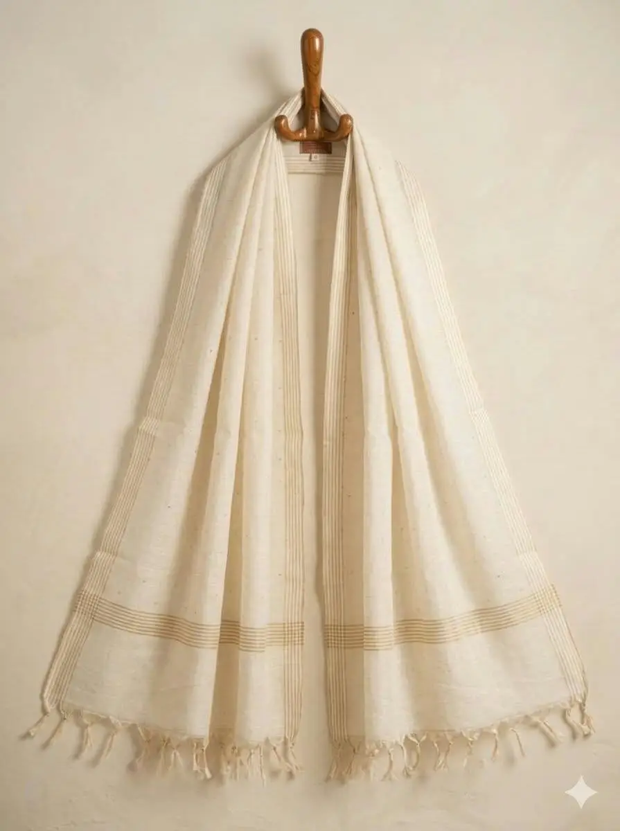 LCF CHIKAN TISUUE DUPATTA WITH MUKESH WORK - OFF WHITE view 3