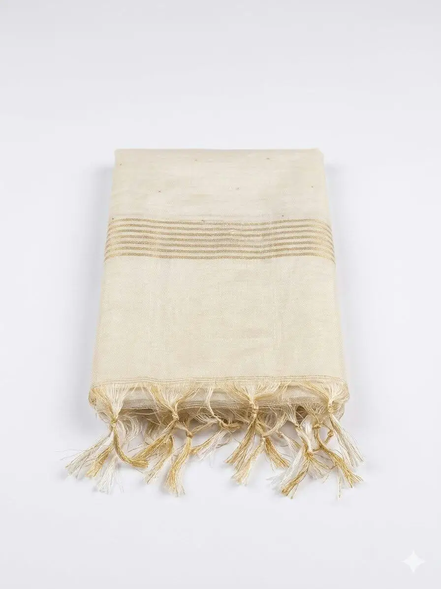 LCF CHIKAN TISUUE DUPATTA WITH MUKESH WORK - OFF WHITE view 4