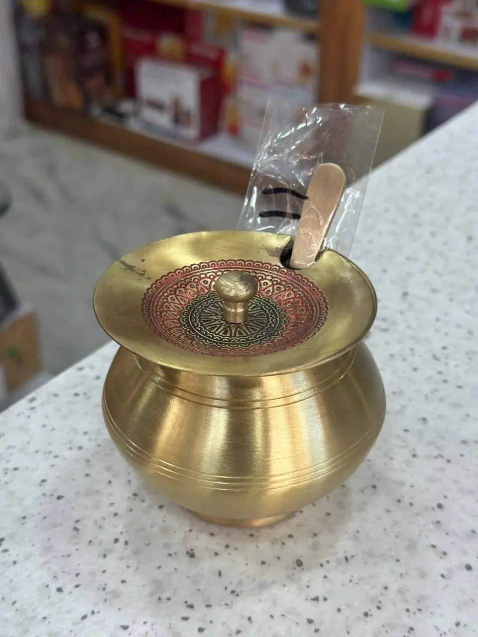 Brass Ghee Pot 300ml view 2