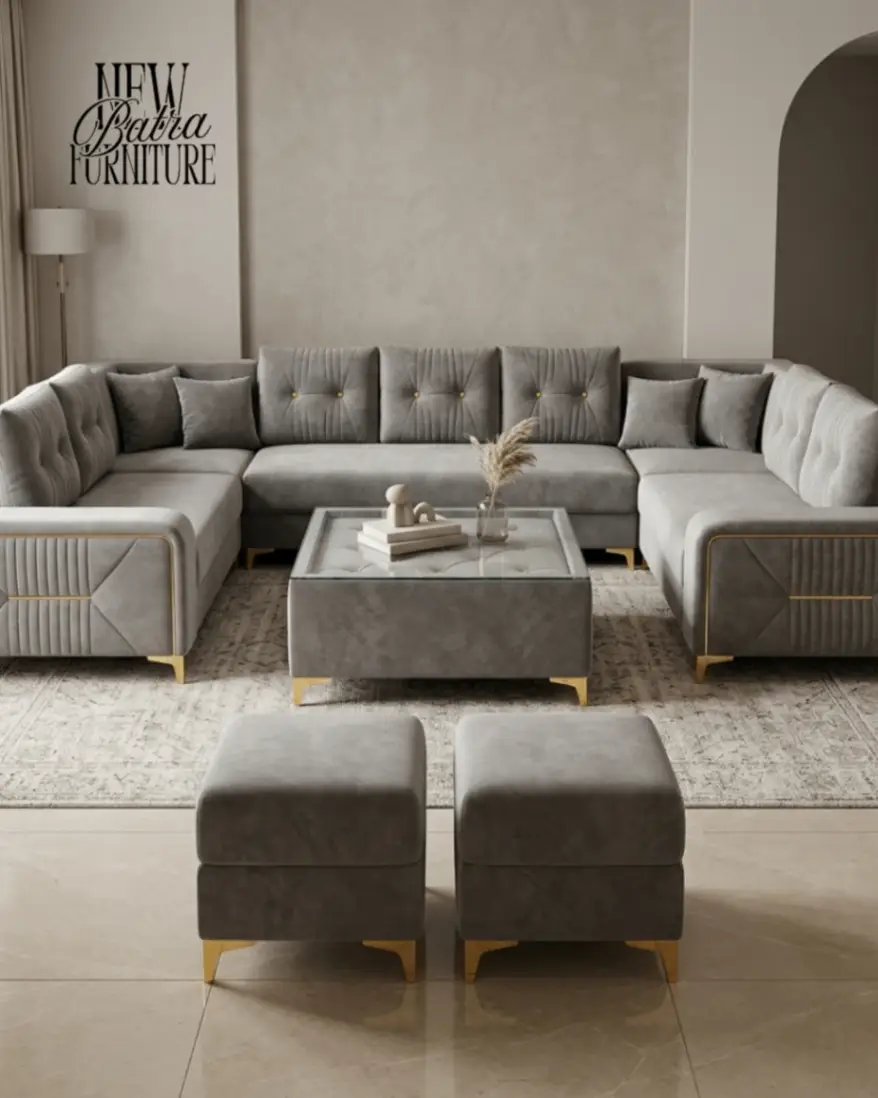 Luxurious Grey Sectional Sofa - New Batra Furniture