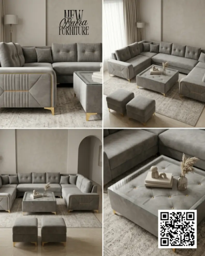 Luxurious Grey Sectional Sofa - New Batra Furniture view 2