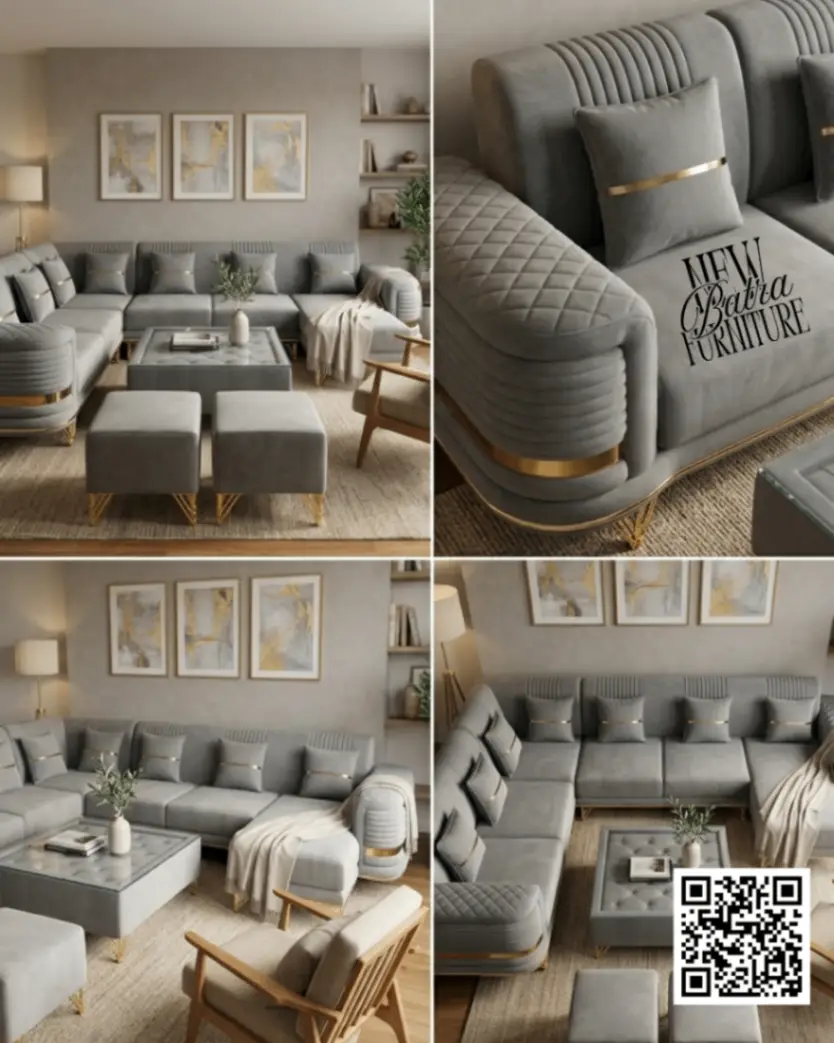 Luxurious Grey Sofa Set by New Batra Furniture view 2