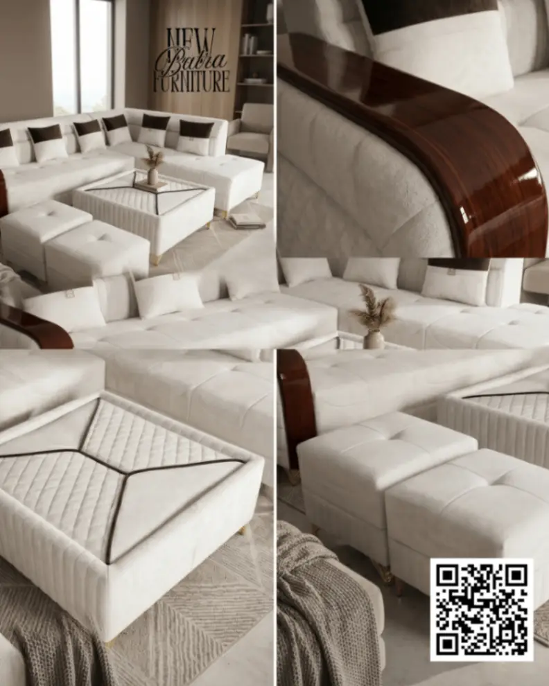 L setting with wood panel arm view 2