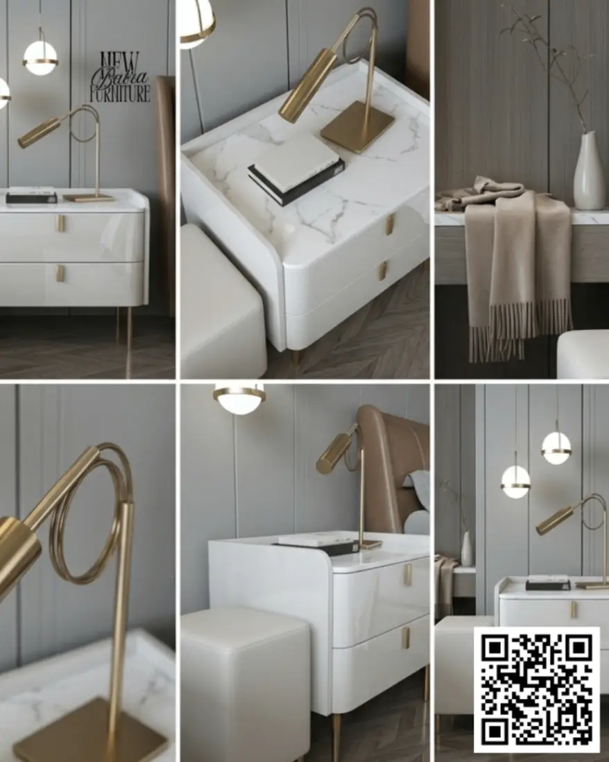 Elegant White Side Table view 2