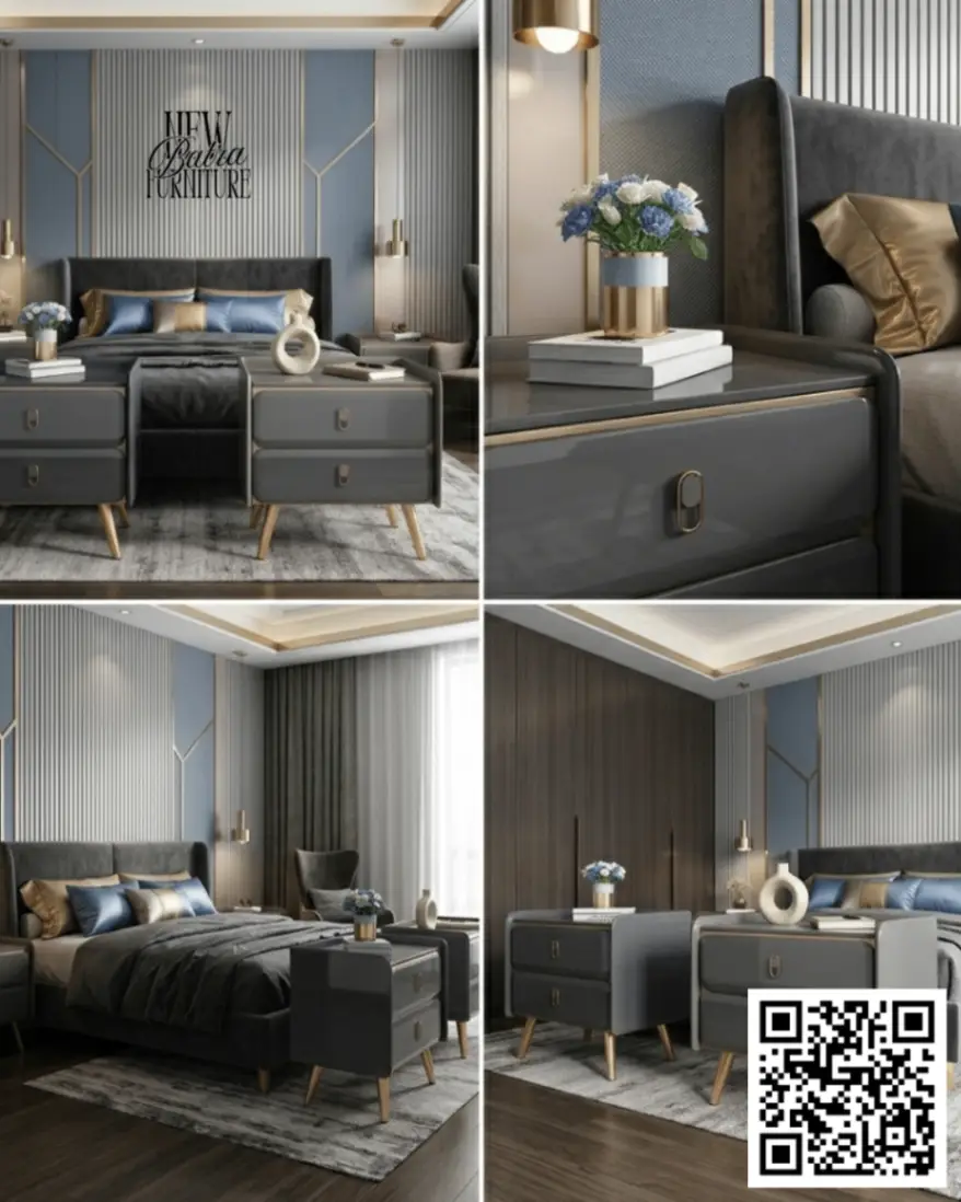 Elegant Nightstand - New Batra Furniture view 2