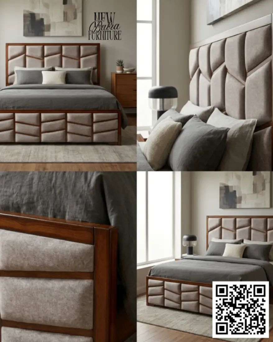Upholstered King Size Bed view 2
