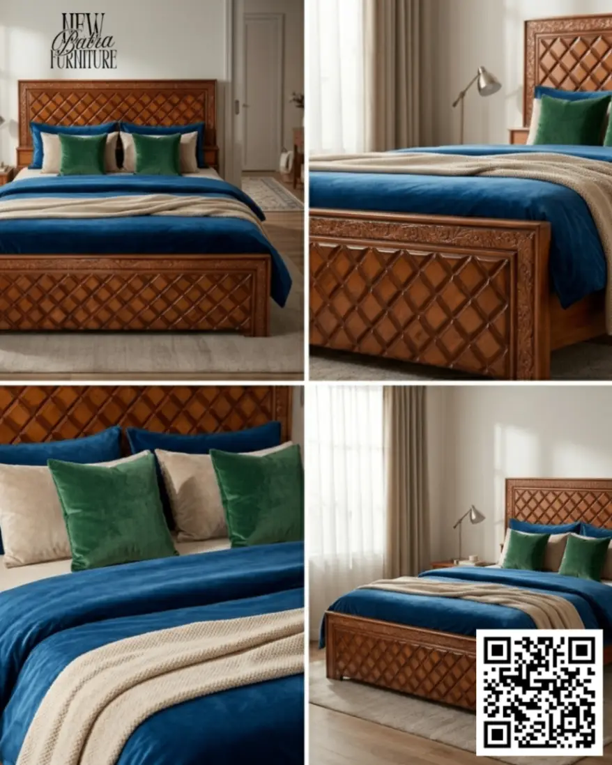Elegant beautiful Wooden Bed view 2