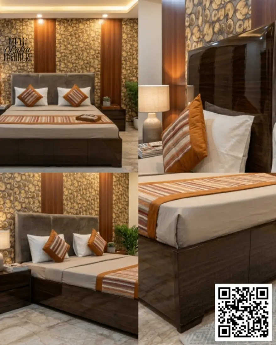 Wooden with coushion Bed view 2