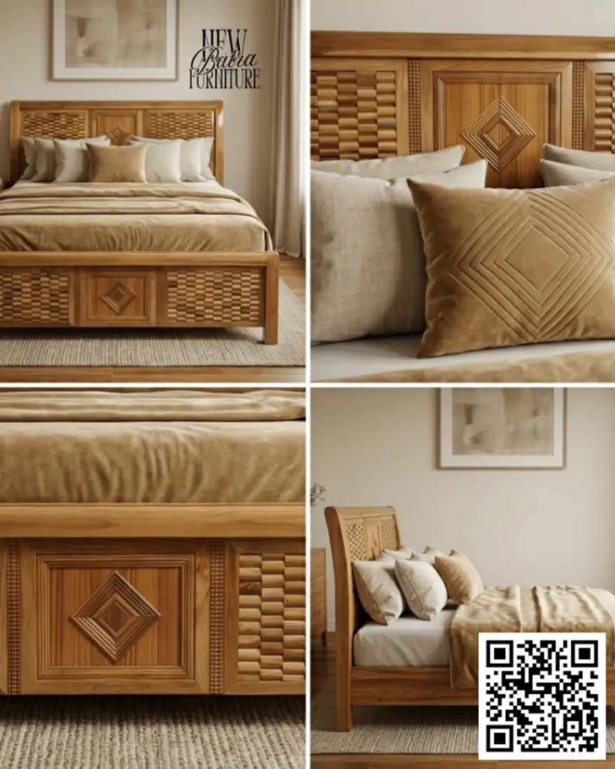 Handcrafted Wooden Bed view 2