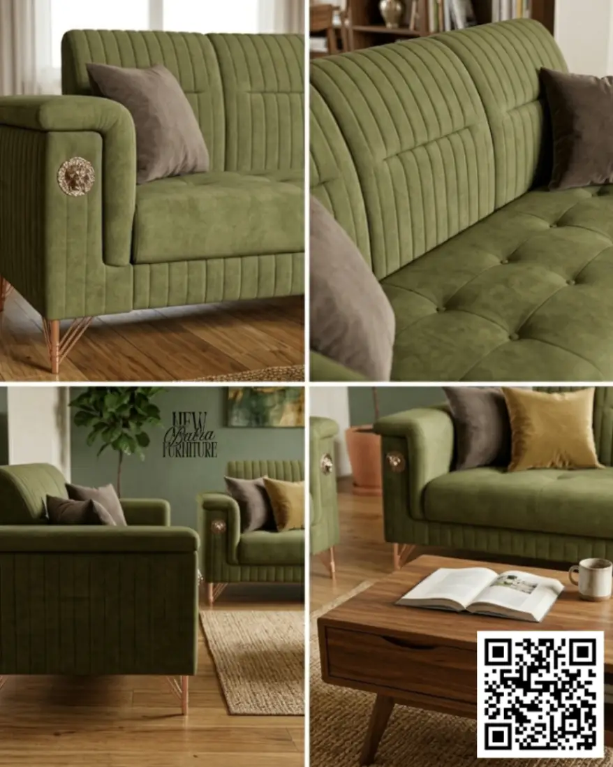 Elegant Green Sofa Set view 2
