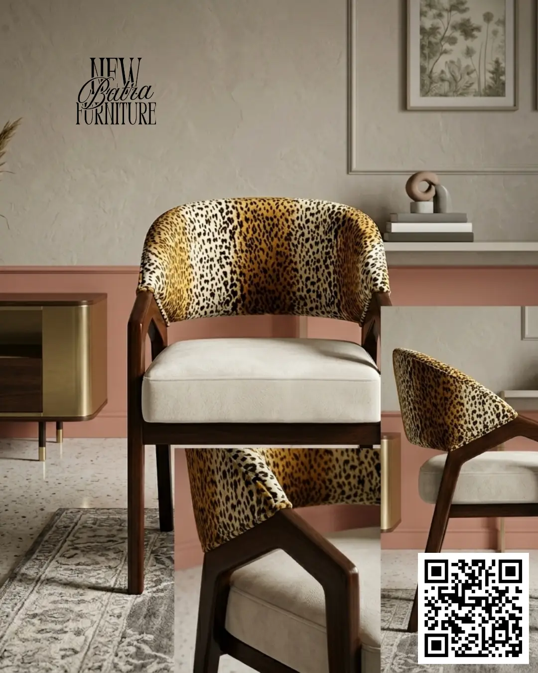 Leopard Print Accent Chair view 2