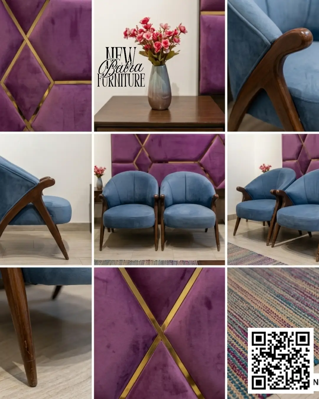 Velvet Accent Chairs by New Batra Furniture view 2