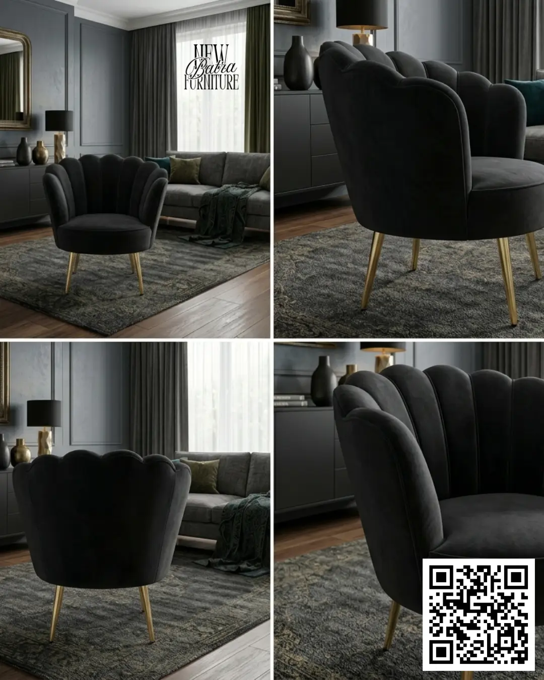 Elegant Velvet Chair view 2
