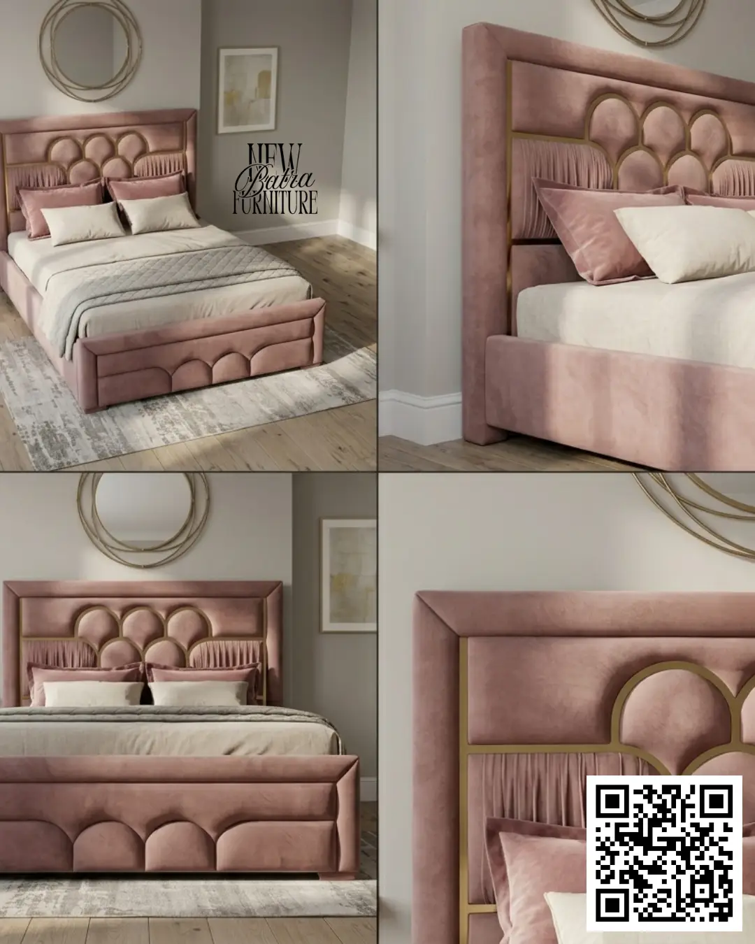 Elegant Velvet Bed by New Batra Furniture view 2