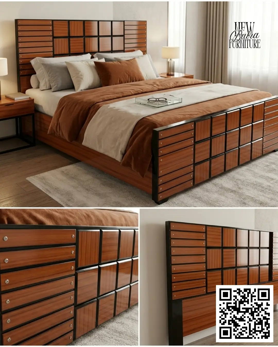 Designer Wooden Bed - New Batra view 2