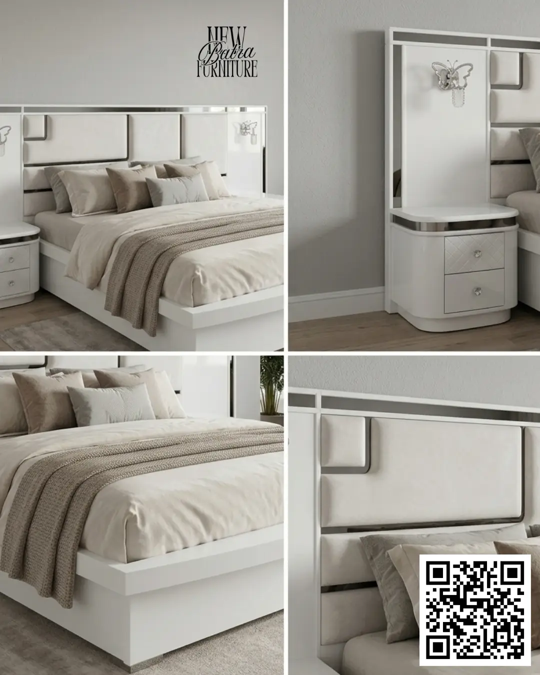Luxury White Bed view 2