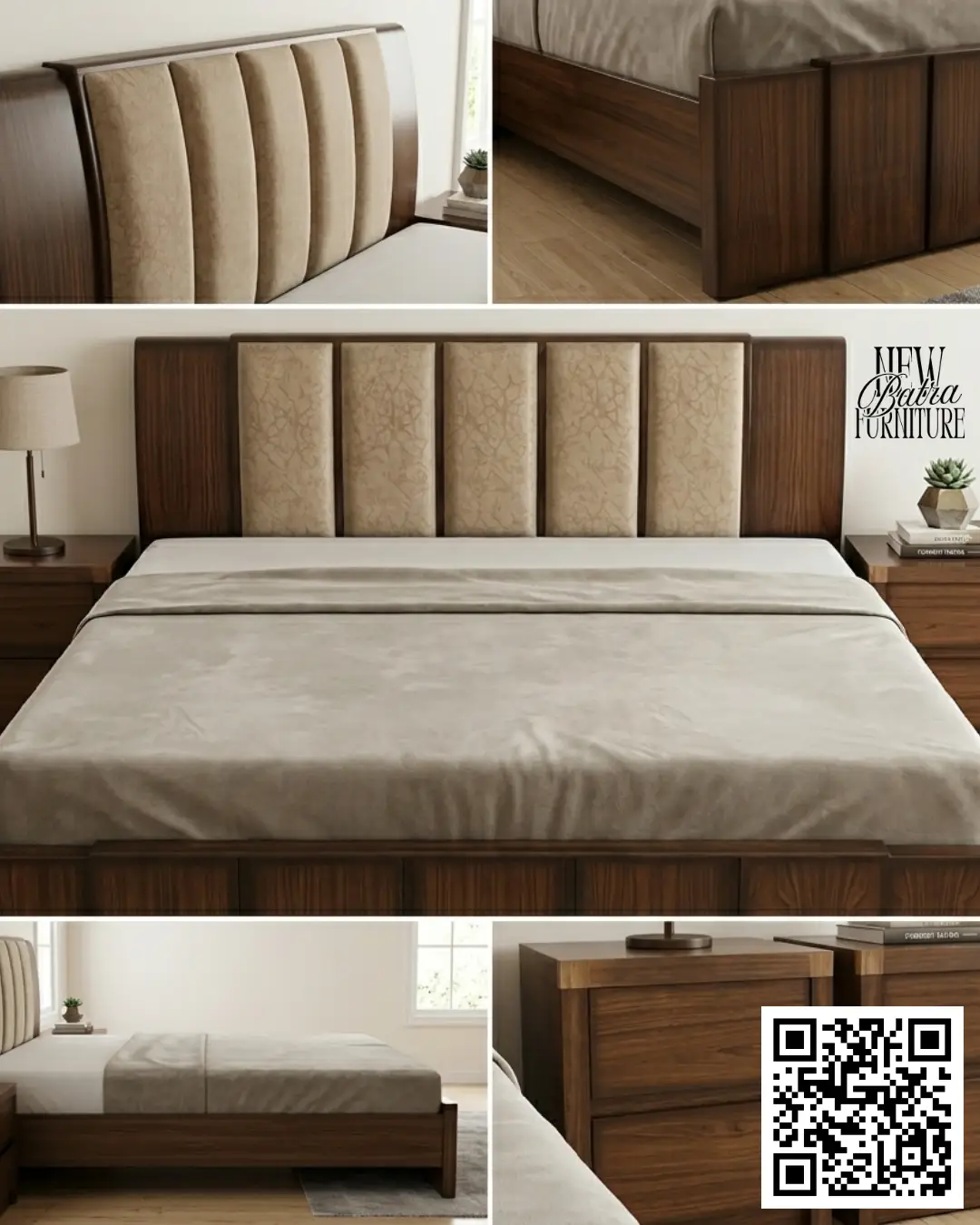 Elegant Wooden Bed Batra view 2