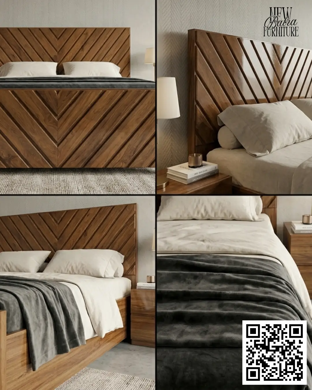Chevron Wooden Bed view 2