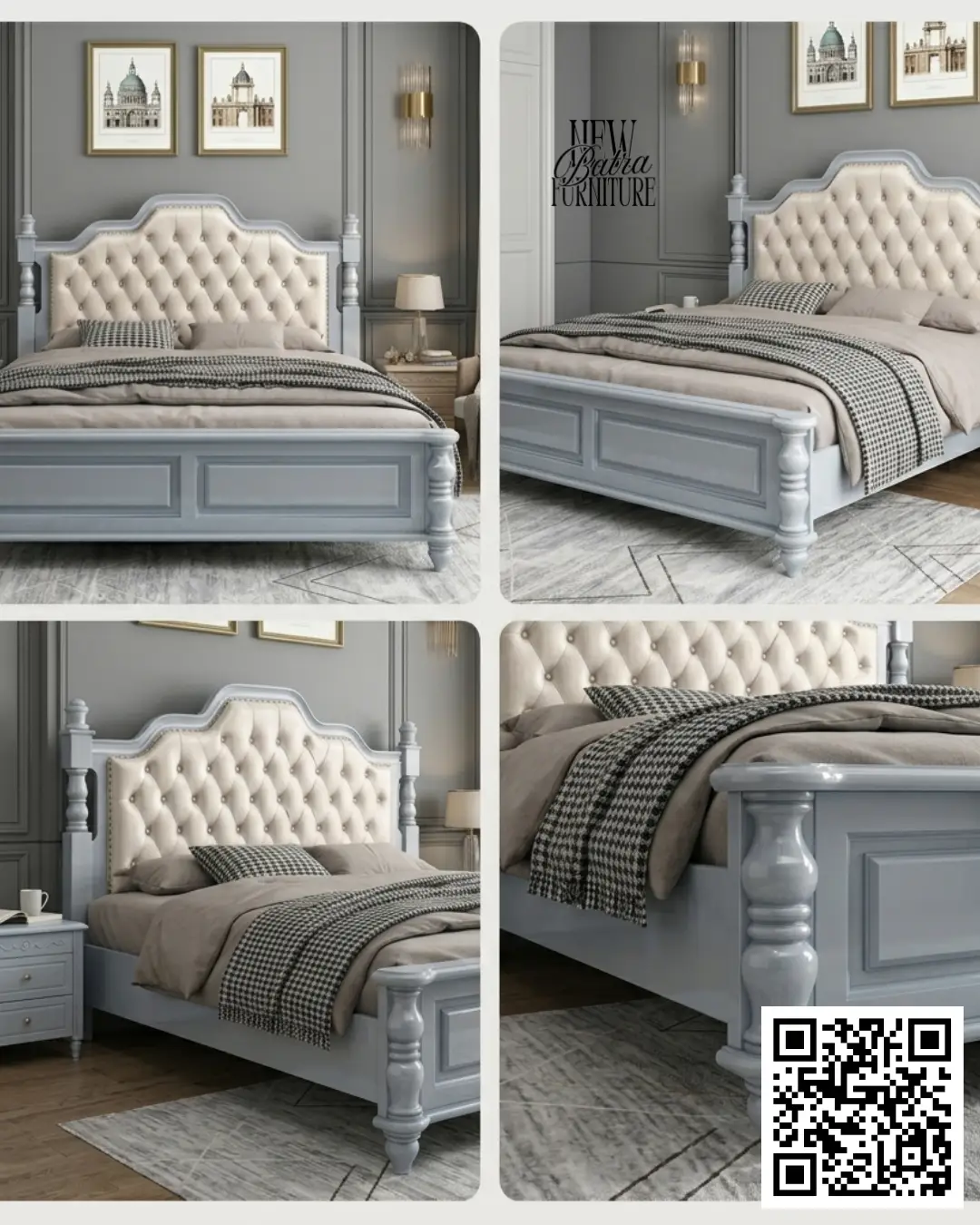 Elegant Upholstered Bed New Batra Furniture view 2