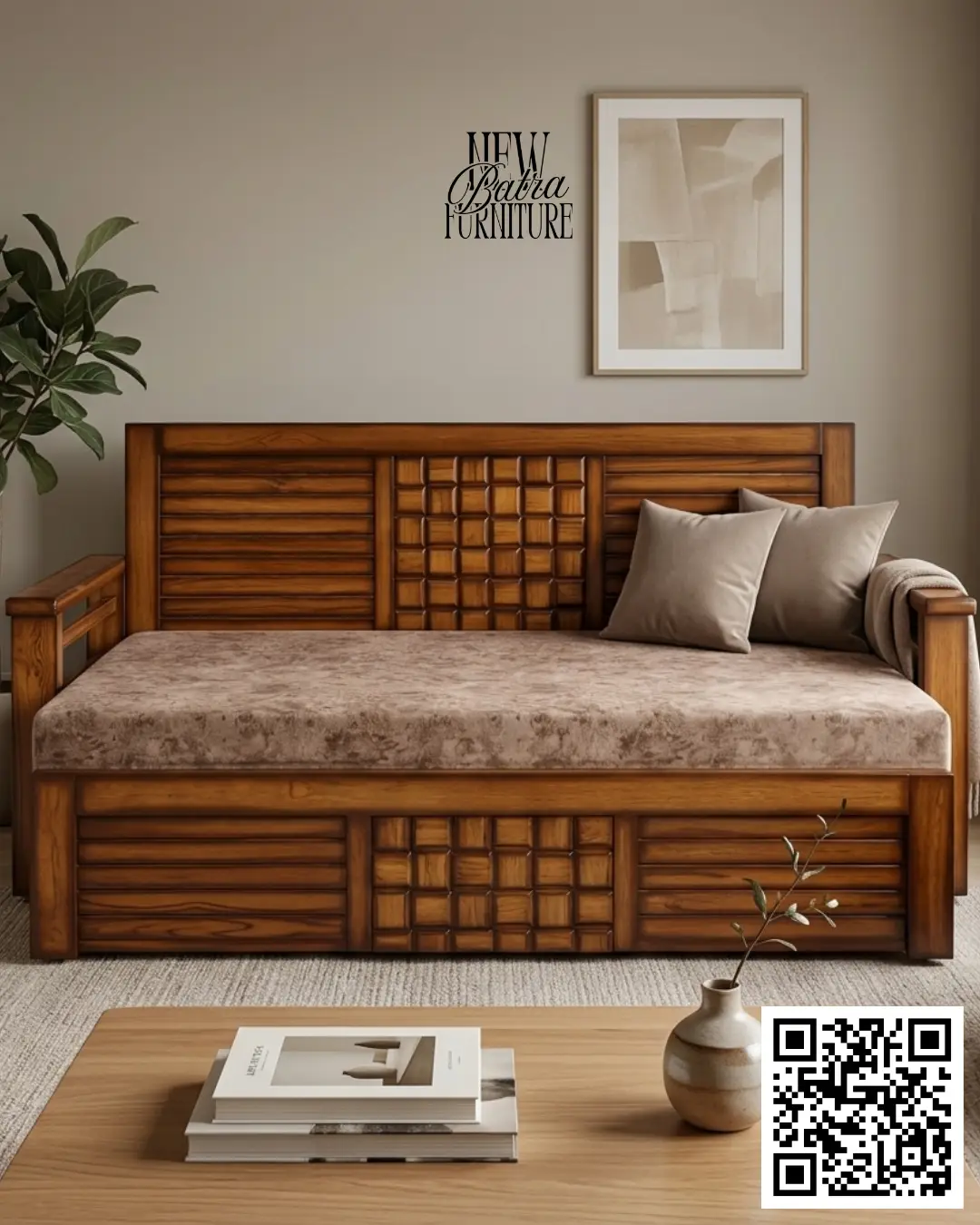 distinct box-paneled headboard design
