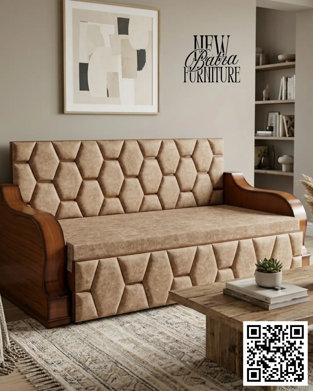 geometric-tufted backrest