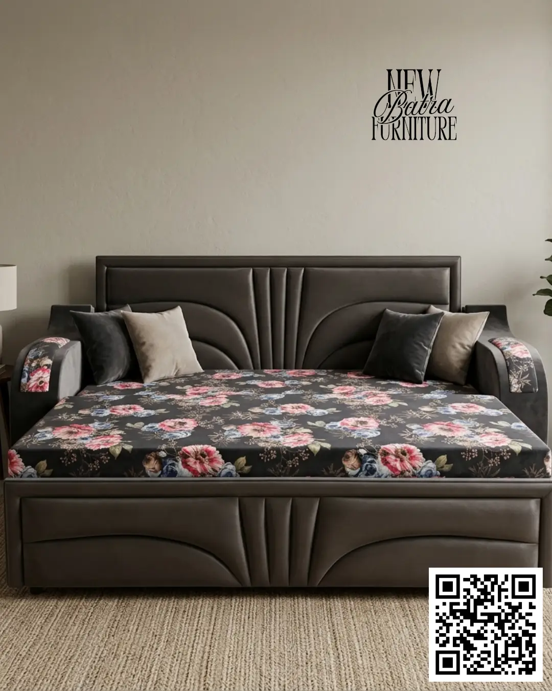 Sofa Cum Bed dark-toned upholstery