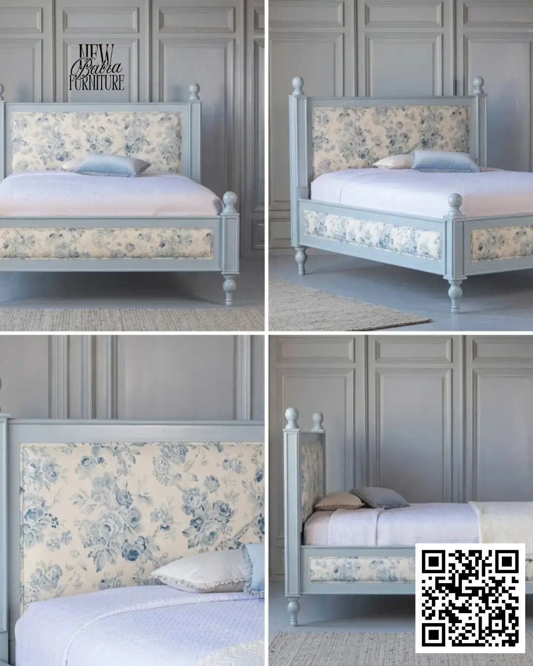 Floral Blue Bed view 2