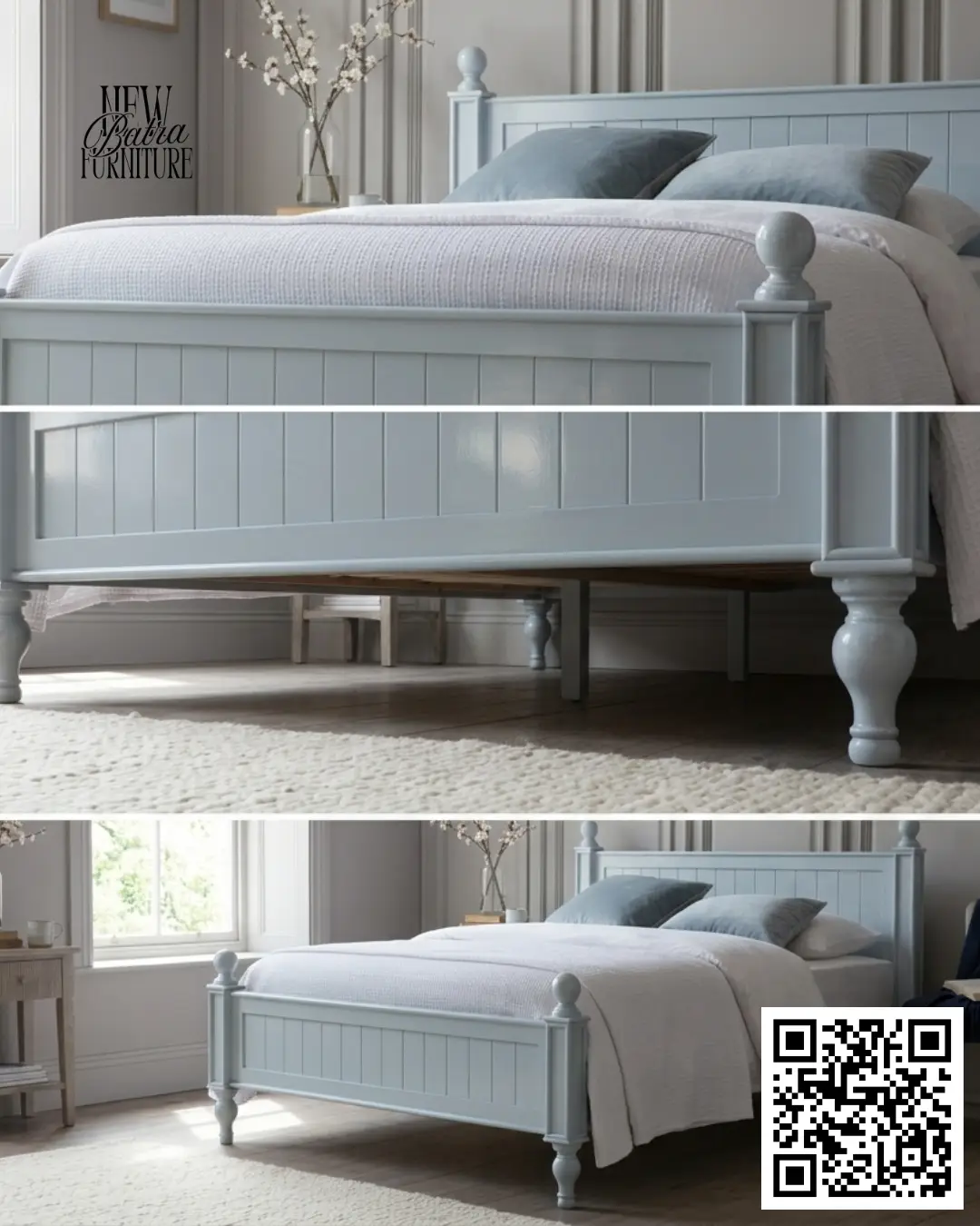 Classic Blue Bed - New Batra Furniture view 2
