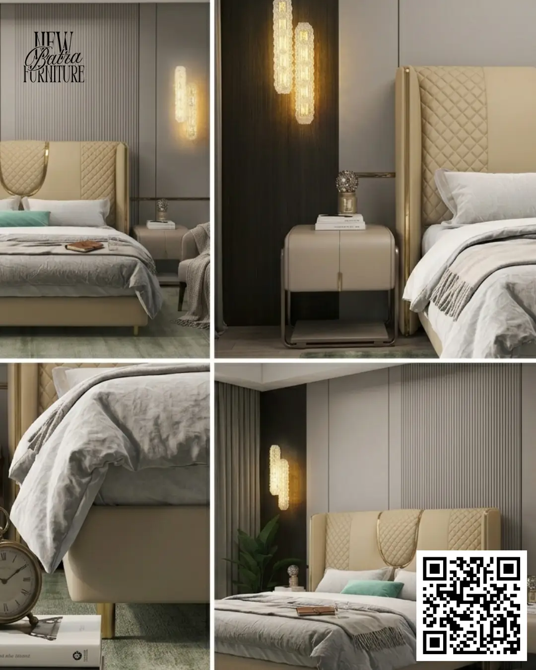 Luxurious Upholstered Bed view 2