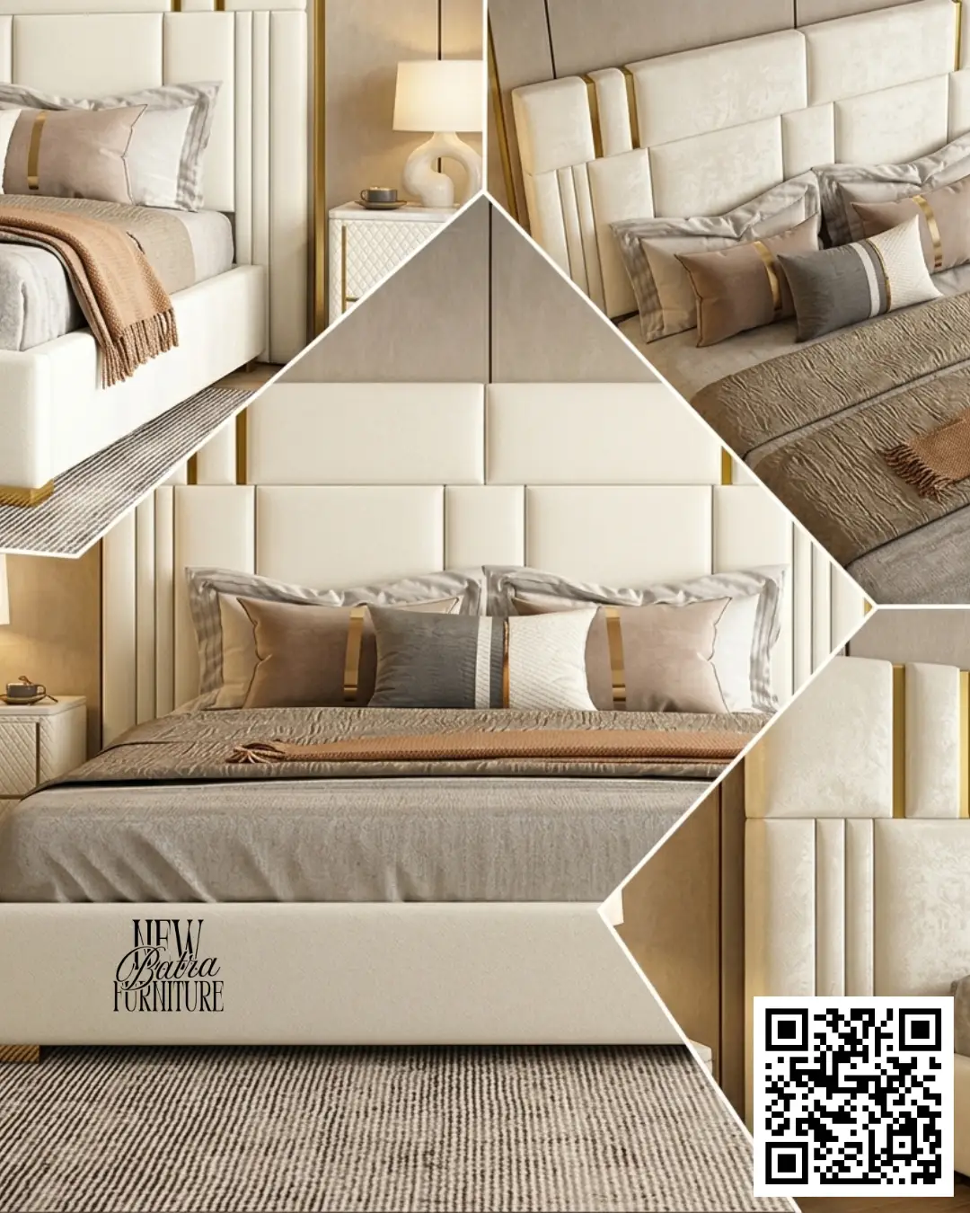 Elegant Upholstered Bed by New Batra Furniture view 2