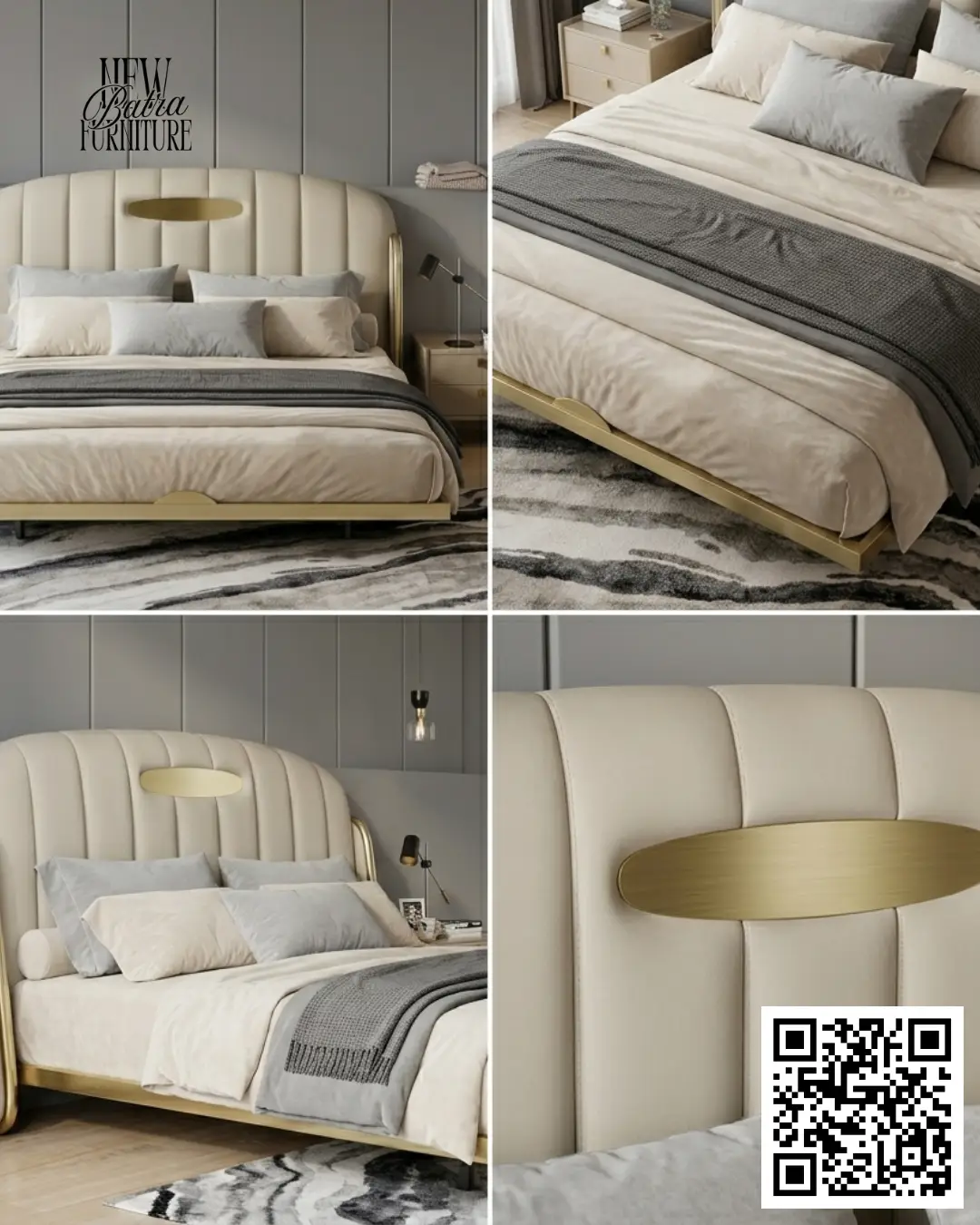 Luxury Bed with Upholstered Headboard view 2