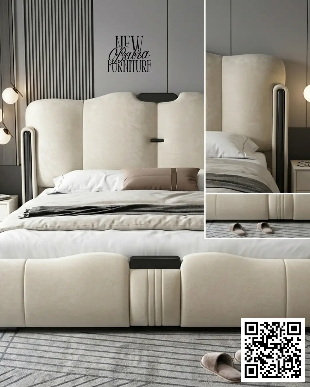 Segmented Headboard  Bed view 2